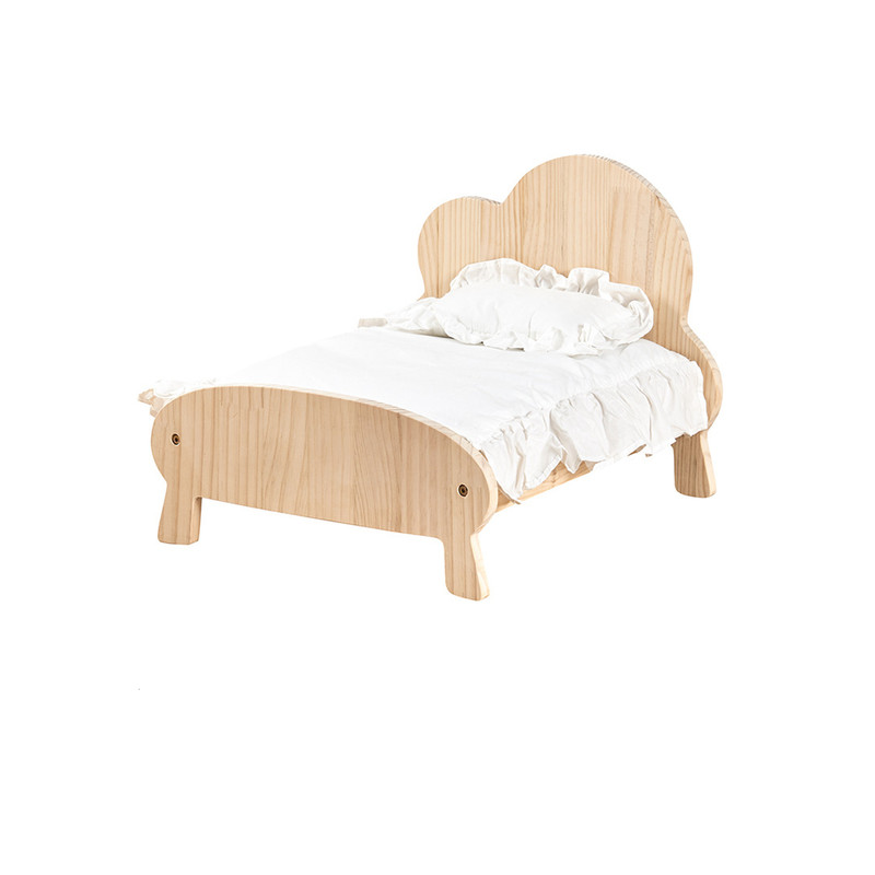 V488-PCPBB-91718-00 Cat Dog Wooden Bed Pet Sofa for Small Pet Wood Frame Beds With Bedding - Image 1