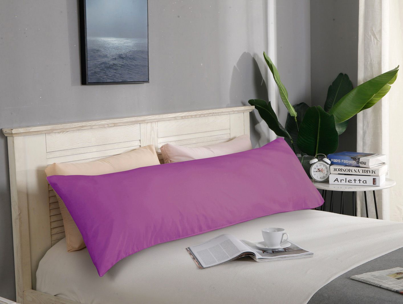 V493-BP-02-88632-00 1000TC Premium Ultra Soft Body Pillowcase - Purple - Image 1