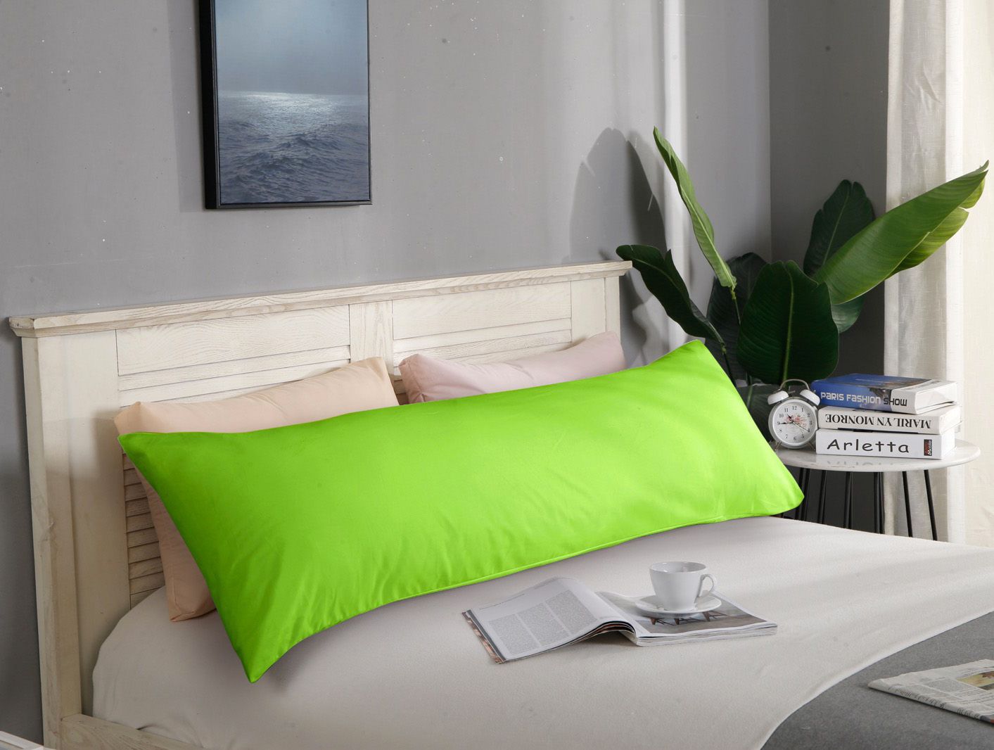 V493-BP-08-88626-00 1000TC Premium Ultra Soft Body Pillowcase - Green - Image 1