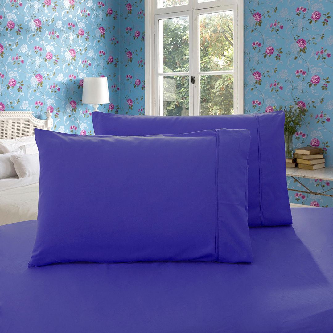 V493-QP-03-88592-00 1000TC Premium Ultra Soft Queen size Pillowcases 2-Pack - Royal Blue - Image 1