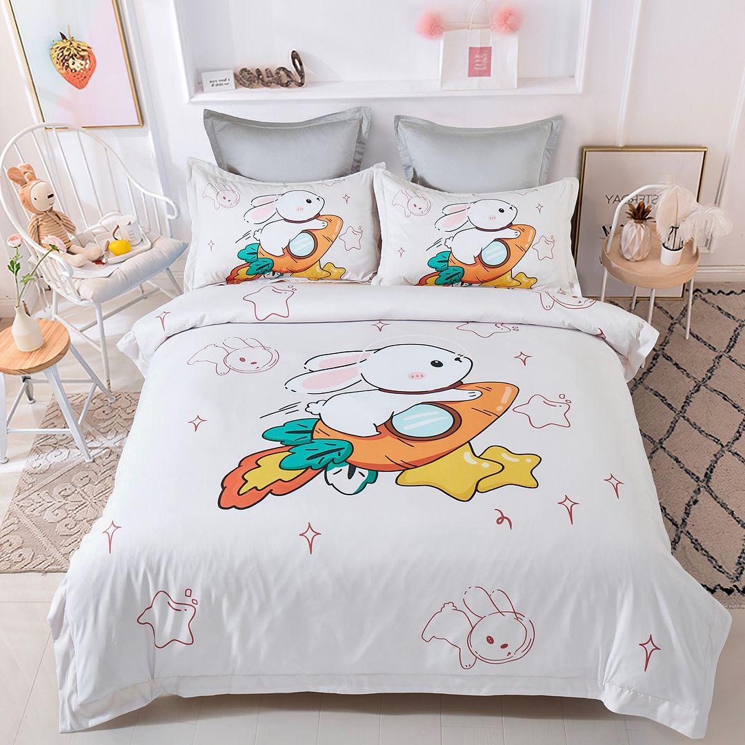 V493-SM-KS-04-150771-00 Rabbit Kids Quilt Cover Set - King Single Size - Image 1