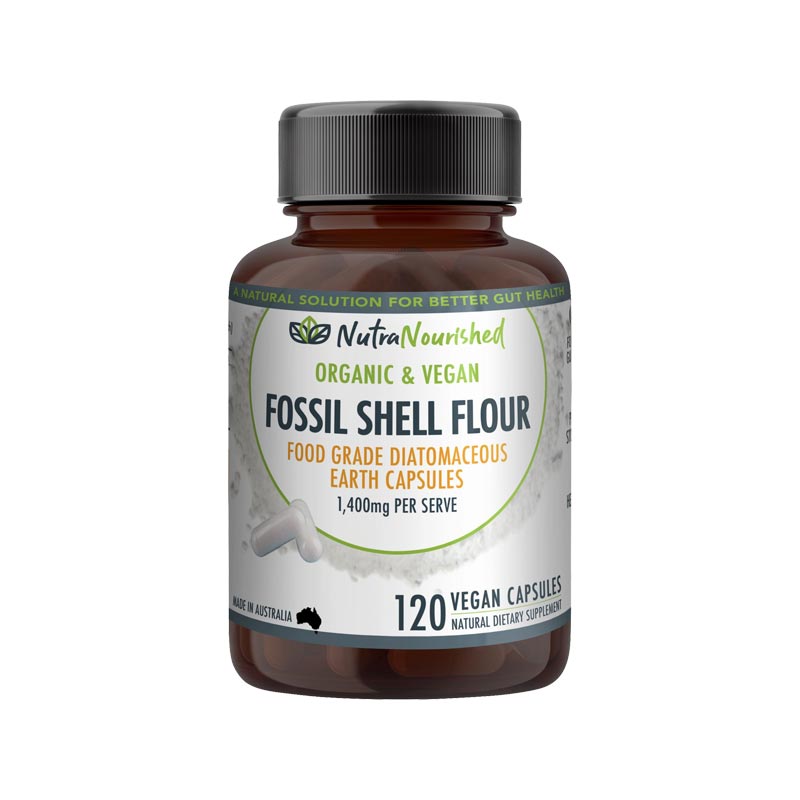 V497-FSF-CAPS-120-202506061518-00 Fossil Shell Flour Capsules (vegan)- Food Grade Diatomaceous Earth 120 caps - Image 1