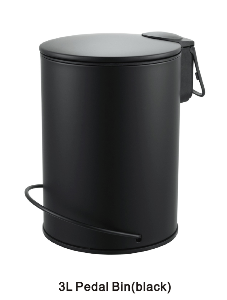 V498-3LBINBK-95092-02 3L Soft Close Pedal Bin Black - Image 1