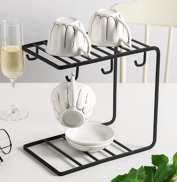 V498-CUPSTANDBK-95079-00 Cup Mug Holder Plate Rack Stand - Image 1