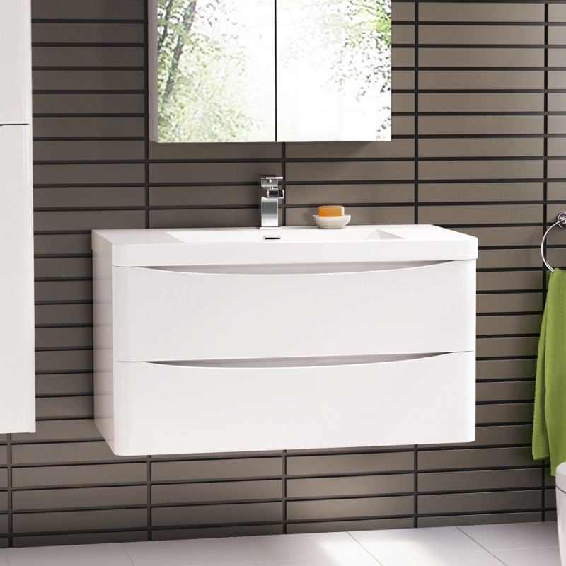 V503-ANC-1200W-GWANC-EA-1200-95643-00 Ancona wall hung bathroom vanity 1200mm Gloss White - Image 1