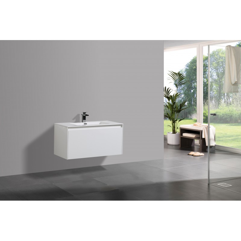 V503-PRD-1200-HGWPRD-EA-1200-95655-00 Prado wall hung bathroom vanity 1200mm Gloss White - Image 1