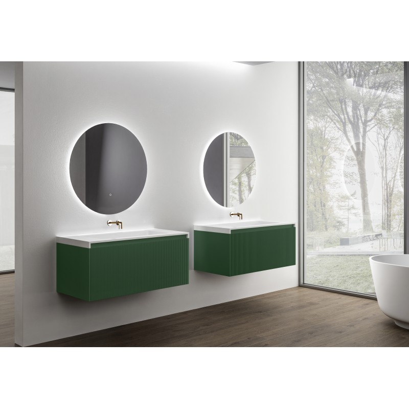 V503-RIMINI-1000-RFRIM-EA-1000-95659-00 Rimini wall hung bathroom vanity 1000mm Rain Forest - Image 1