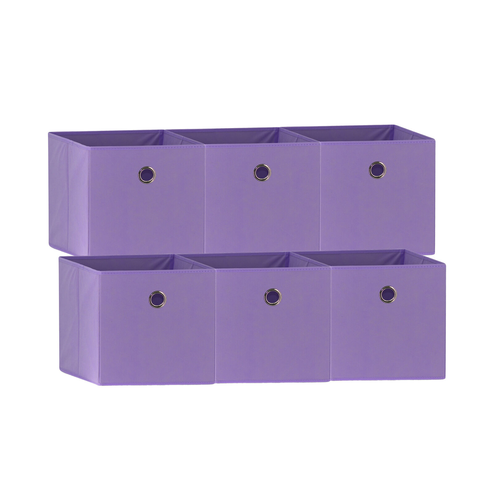 V510-333733_LIGHT_PURPLE_6X-202503121016-00 SORTI 33x33x27 CM White 6-Pack Foldable Storage Cubes - Fabric Bookcase Organizers for Toys and More - Image 1