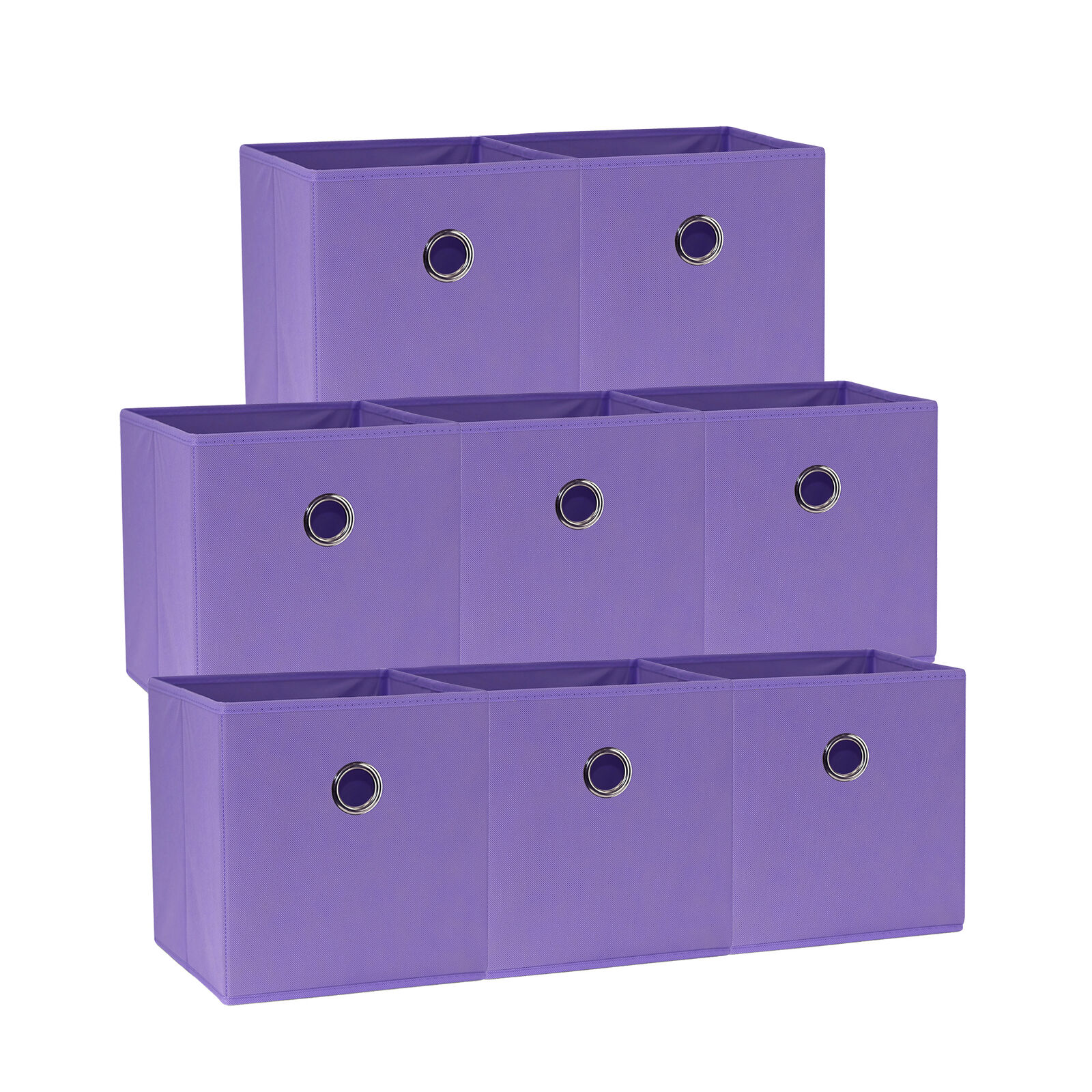 V510-SML_LIGHTPURPLE_8X-202503121020-00 SORTI 27x28x27 CM Light Purple 8-Pack Foldable Storage Cubes - Fabric Bookcase Organizers for Toys and More - Image 1