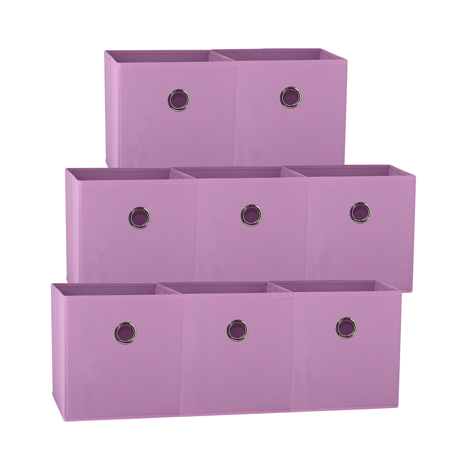 V510-SML_LIGHT_PINK_8X-202503121016-00 SORTI 27x28x27 CM Light Pink 8-Pack Foldable Storage Cubes - Fabric Bookcase Organizers for Toys and More - Image 1