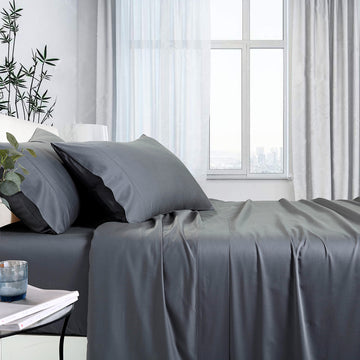 V517-BCSS1000-KCHA-96203-00 1000tc bamboo cotton sheet set king charcoal - Image 1
