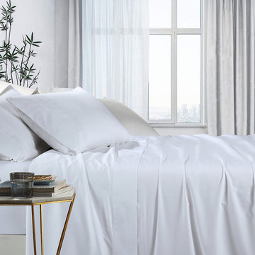 V517-BCSS1000-MKW-94627-00 1000tc bamboo cotton sheet set mega king white - Image 1