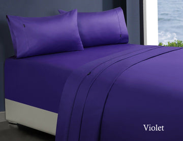 V517-CSS1000-DVI-94482-00 1000tc egyptian cotton sheet set 1 double violet - Image 1