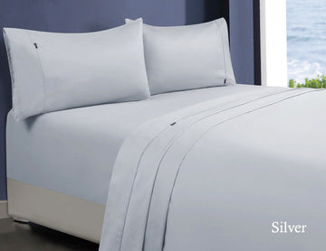 V517-CSS1000-KS-SIL-94659-00 1000tc egyptian cotton sheet set 1 king single silver - Image 1