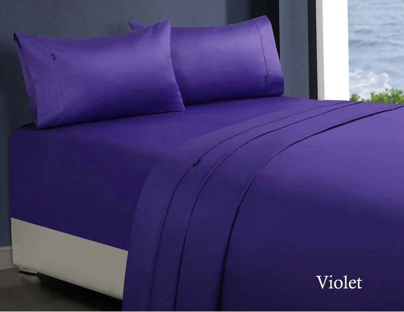 V517-CSS1000-MKVI-94489-00 1000tc egyptian cotton sheet set 1 mega king violet - Image 1