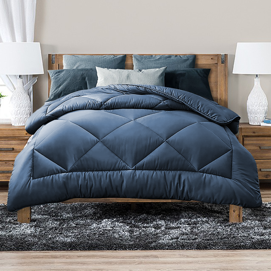 V535-400G-BAMBOO-QUILT-S-BLU-155315-00 Luxor Australian Made All Season Ocean 400GSM Bamboo Blend Quilt Single - Image 1