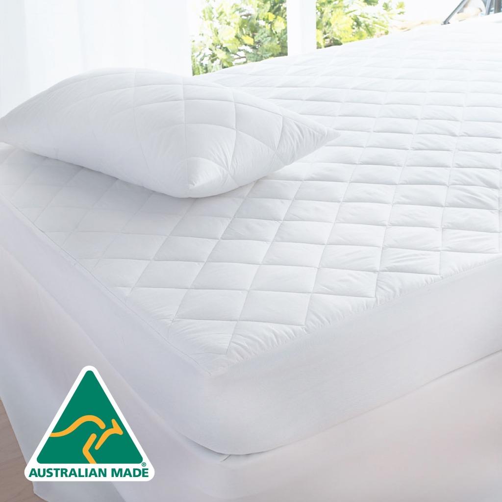 V535-QUILTED-MP-D-91004-00 Luxor Aus Made Fully Fitted Cotton Quilted Mattress Protector (Double) - Image 1