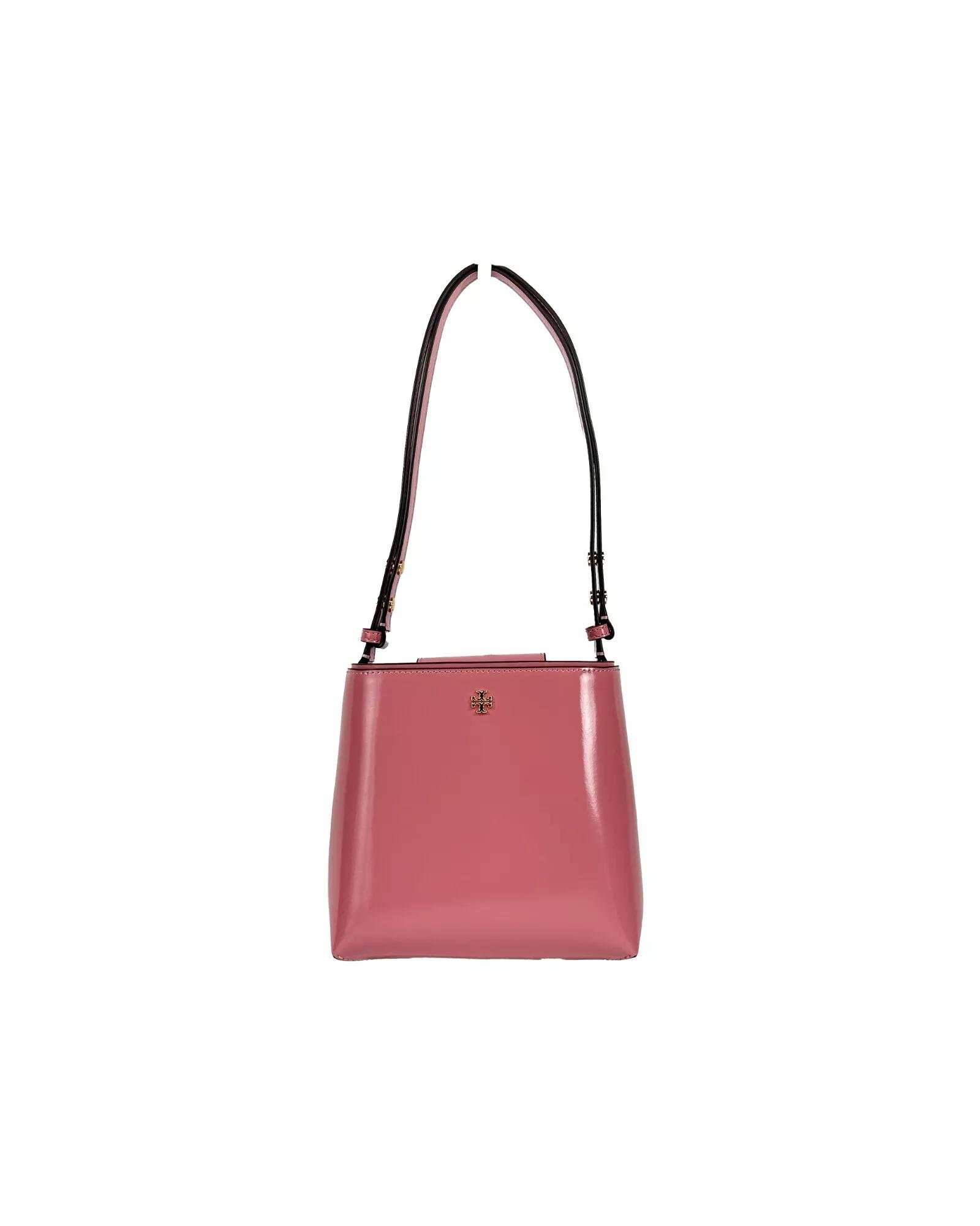 V539-47124-202506111605-00 Tory Burch Women's Patent Emerson Small Bucket Bag Purse Pink - One Size - Image 1