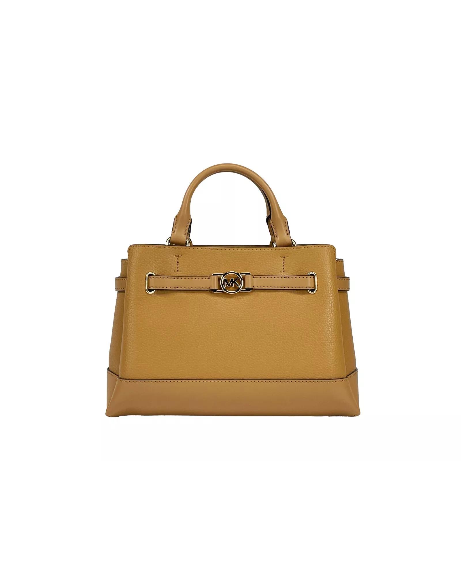 V539-82922-202506111626-00 Michael Kors Women's Reed Small Leather Belted Satchel Crossbody Bag Brown - One Size - Image 1