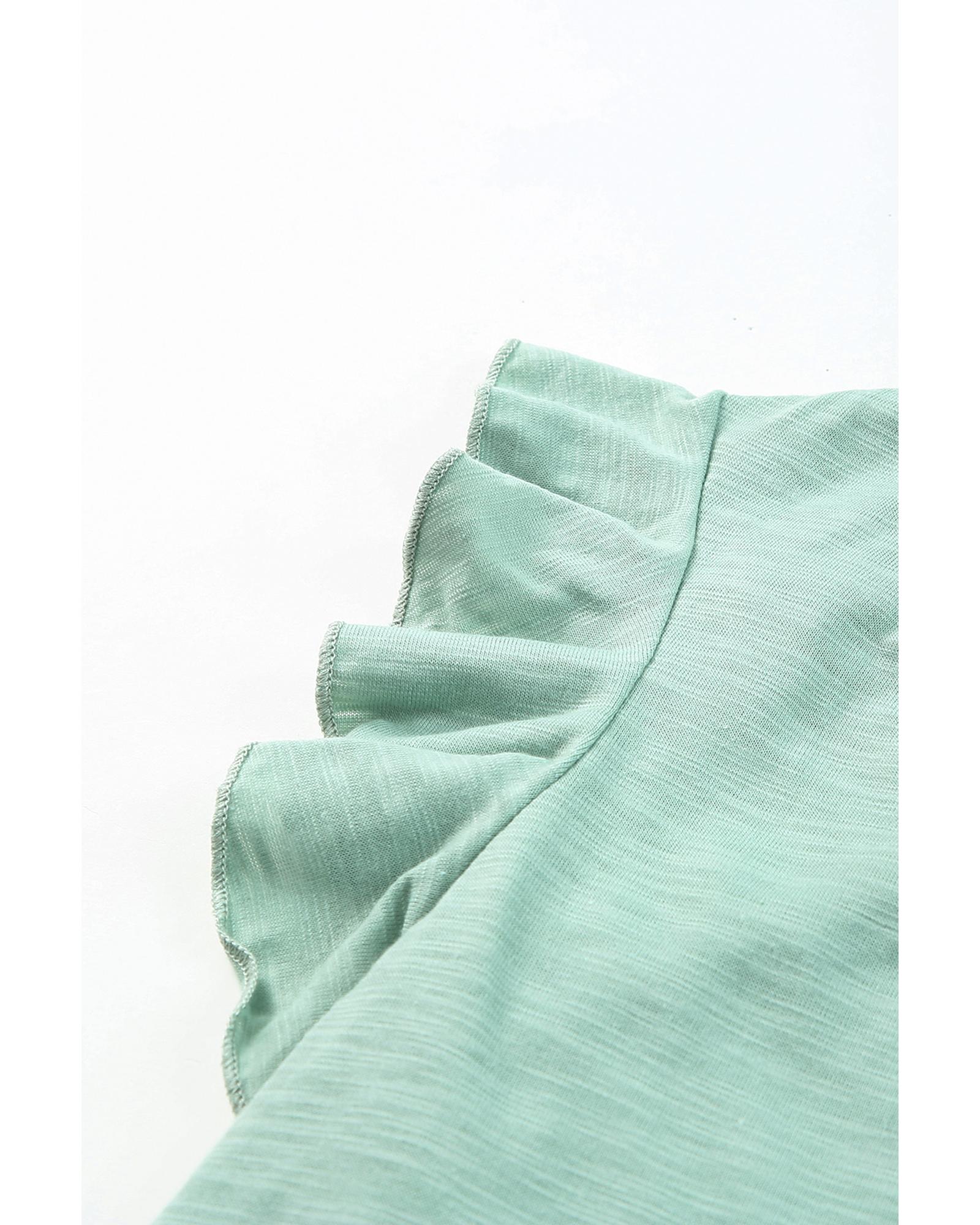 V539-AZEXDC25112397-9-M-202509010245-00 Azura Exchange Solid V Neck Butterfly Sleeve Blouse - M - Image 1