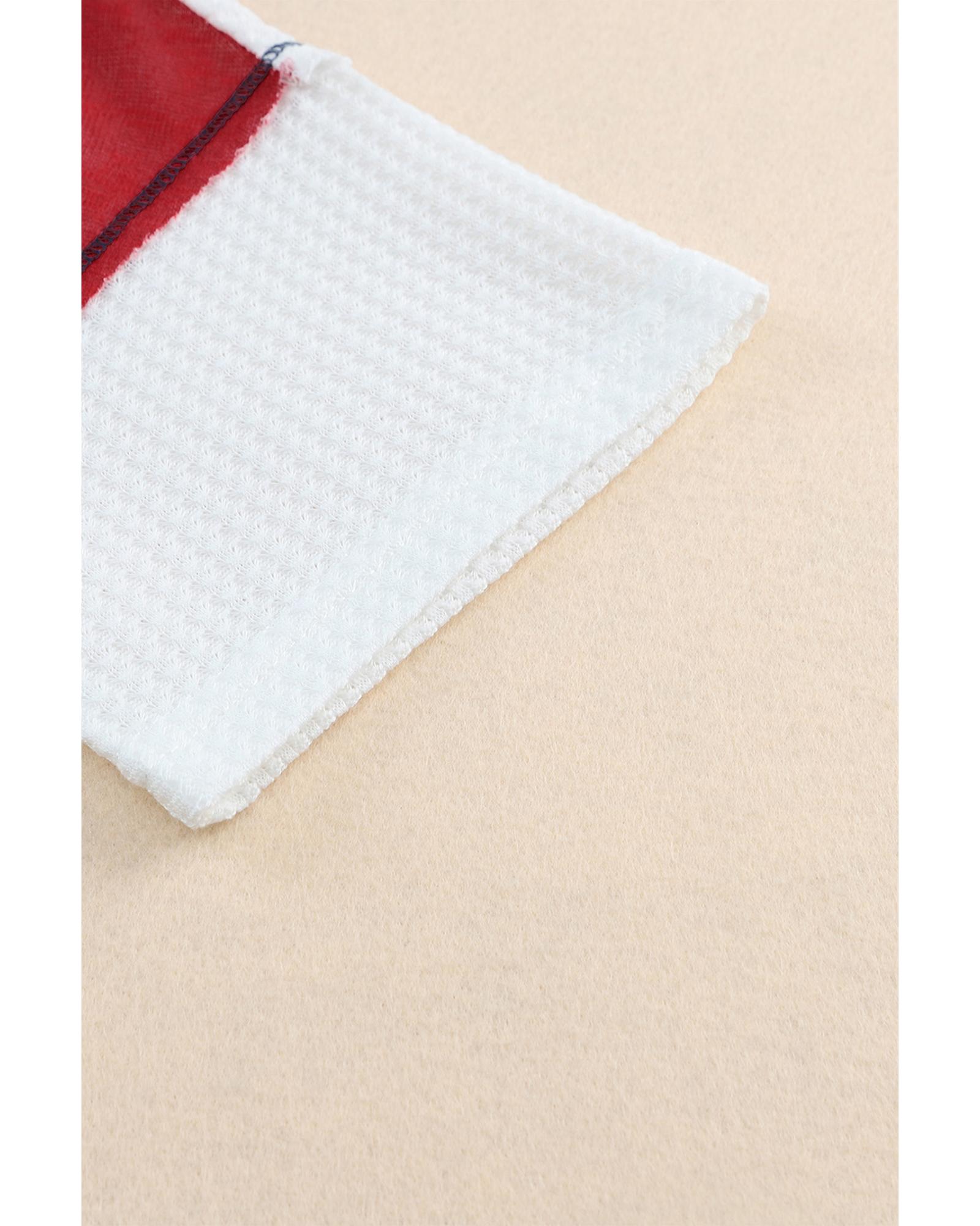 V539-AZEXDC25120524-5-S-202508290406-00 Azura Exchange Stripes Stars Print Knit Short Sleeves Top - S - Image 1