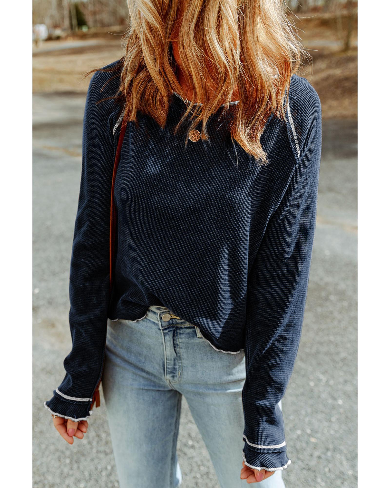 V539-AZEXDC25122025-5-M-202508252040-00 Azura Exchange Textured Long Sleeve Top - M - Image 1