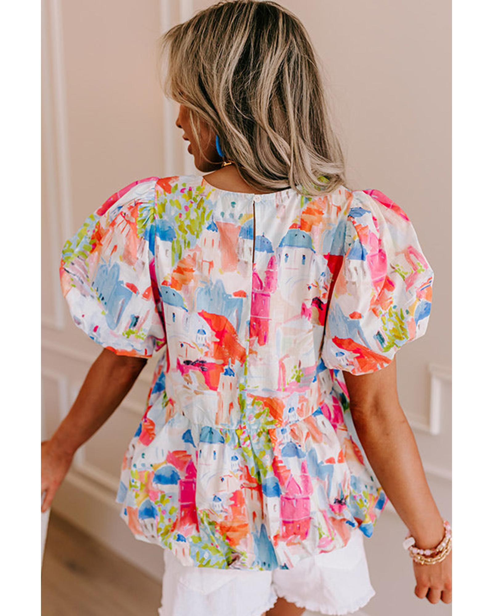 V539-AZEXDC25126731-P10420-XL-202508272106-00 Sky Blue Parisian Avenue Babydoll Top - XL - Image 1