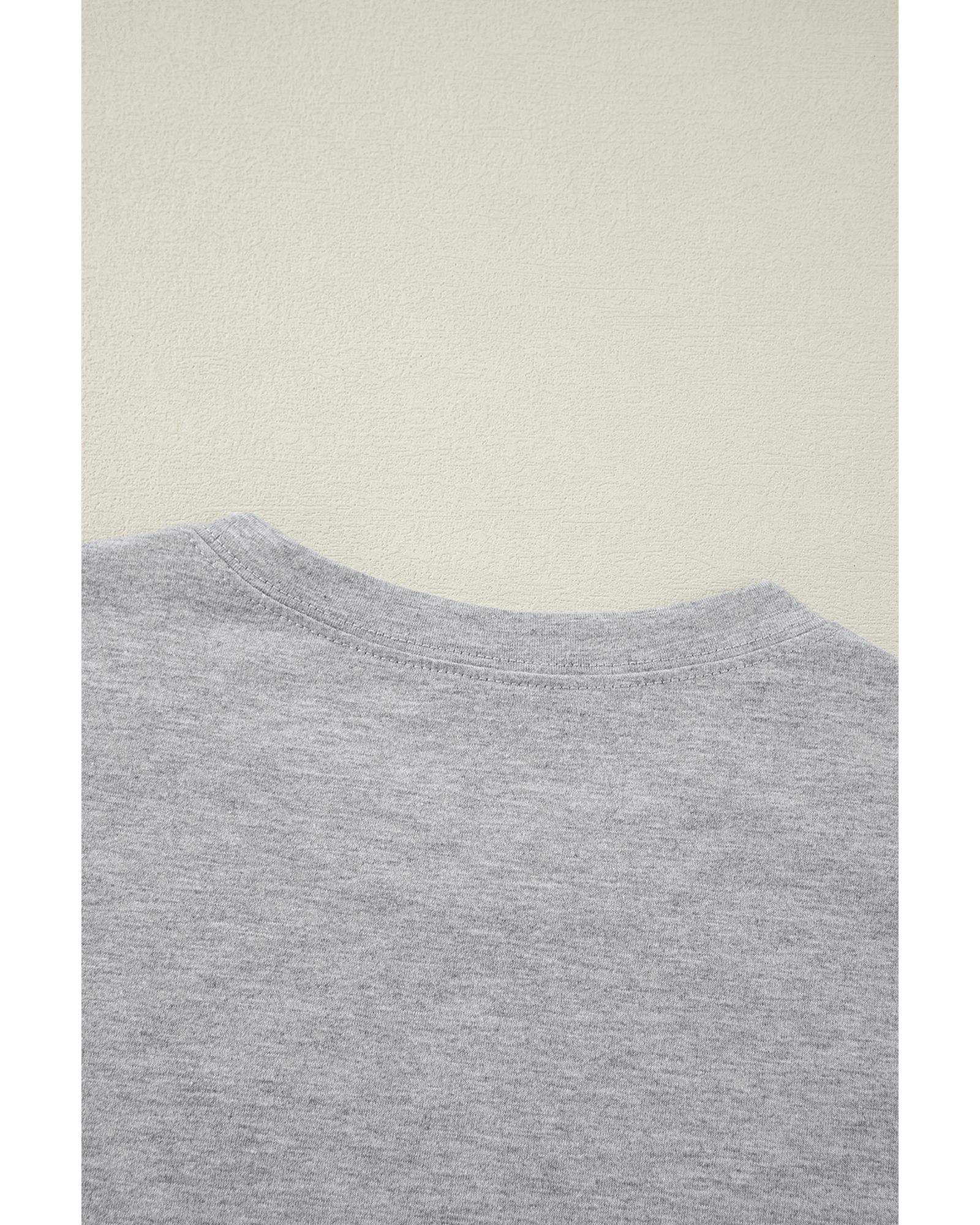 V539-AZEXDC25127653-P11-M-202508271050-00 Gray Crew Neck Pleated Tank Top - M - Image 1