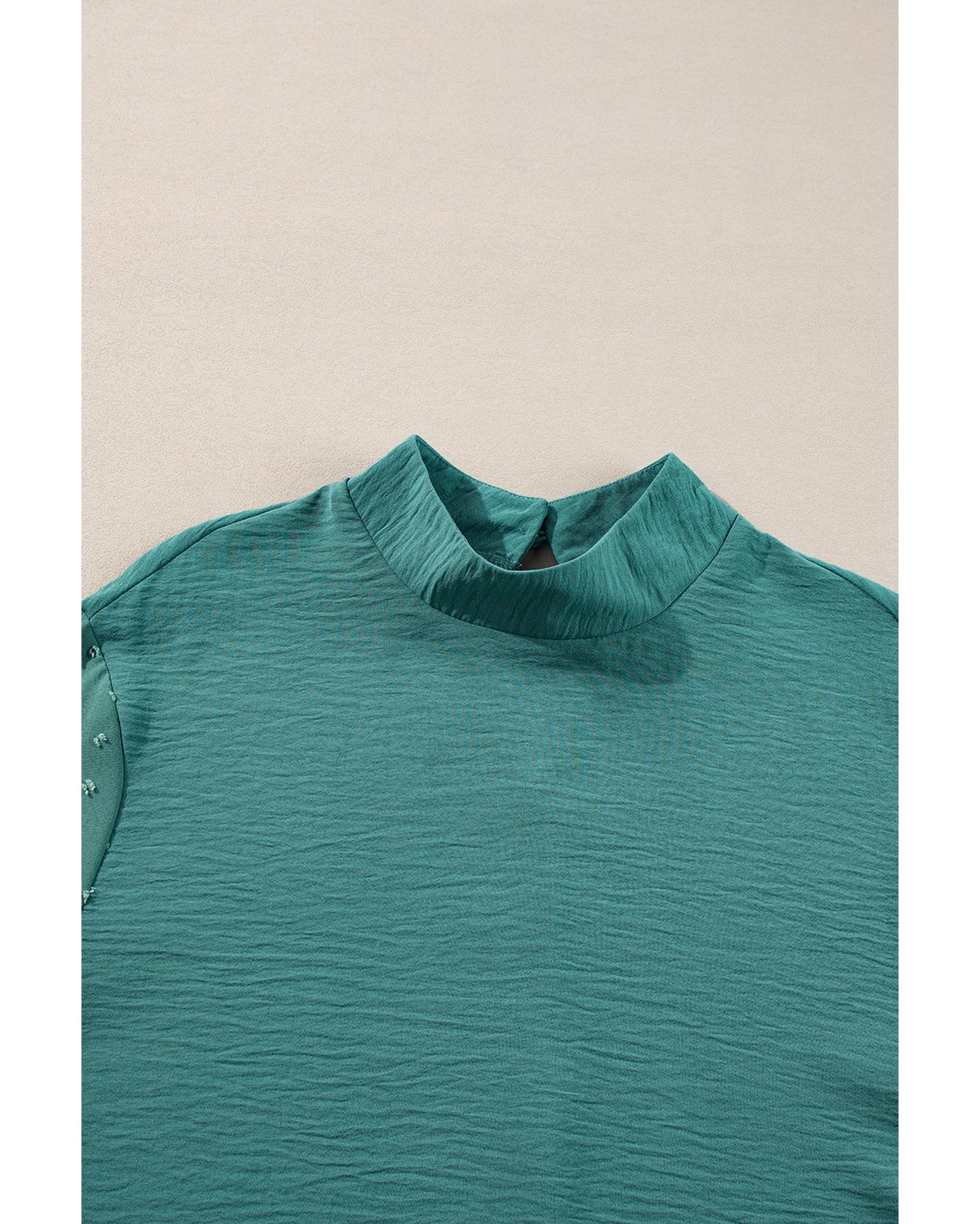 V539-AZEXDC25129059-P1809-XL-202508280005-00 Skobeloff Swiss Dot Balloon Sleeve Loose Blouse - XL - Image 1