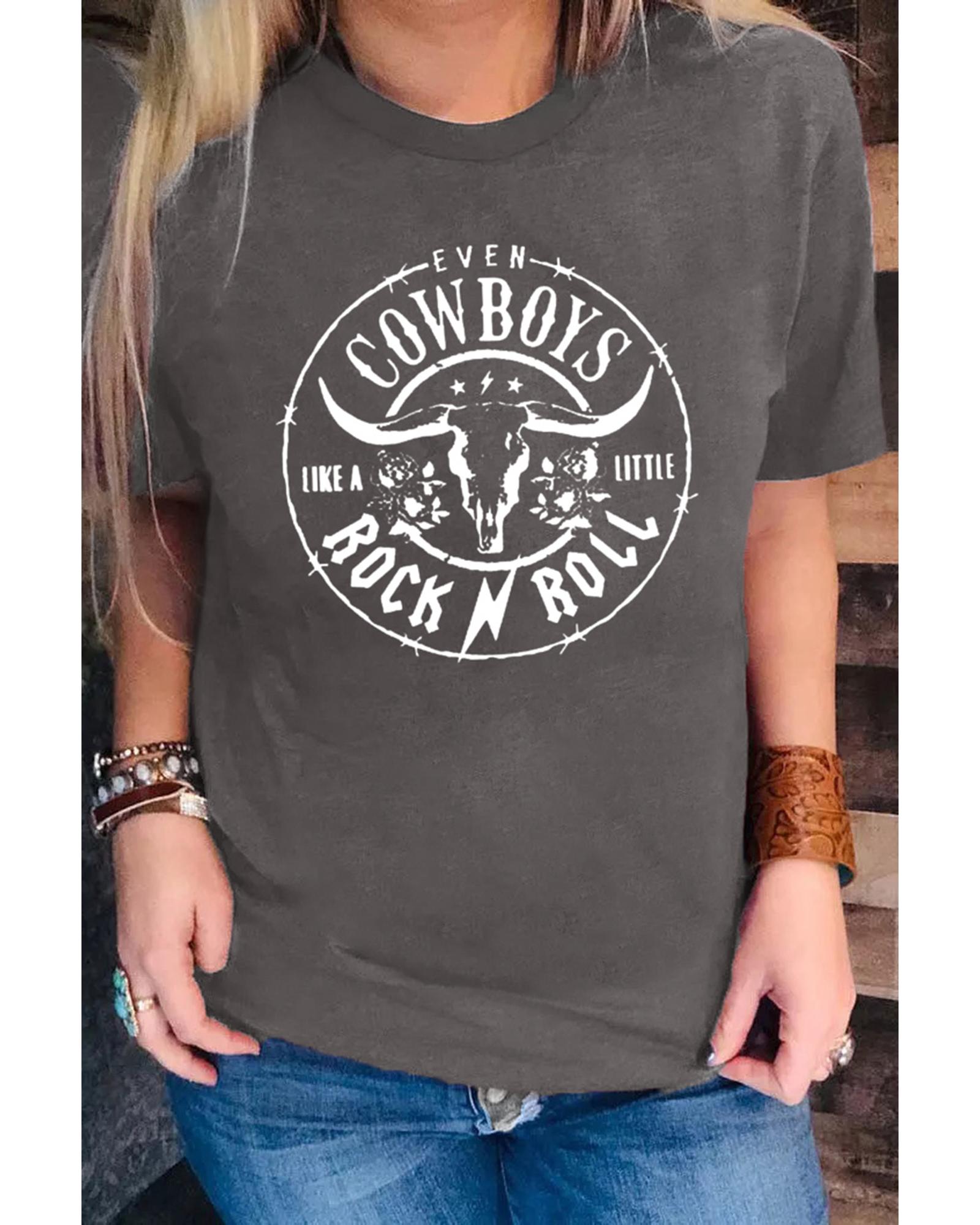 V539-AZEXDC25213908-11-2XL-202508260250-00 Azura Exchange Steer Head Pattern Print Short Sleeve Graphic Tee - 2XL - Image 1