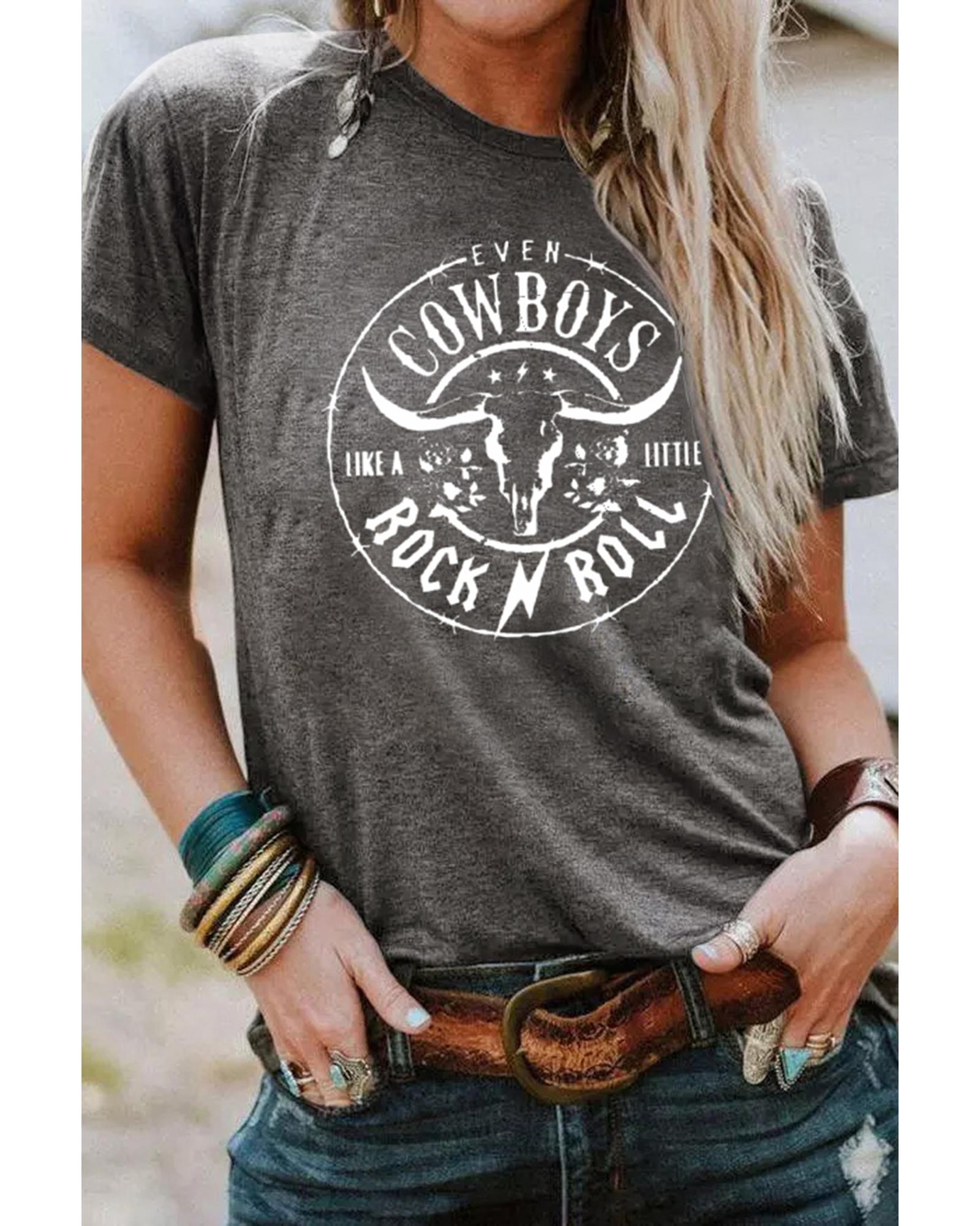 V539-AZEXDC25213908-11-S-165904-00 Azura Exchange Steer Head Pattern Print Short Sleeve Graphic Tee - S - Image 1