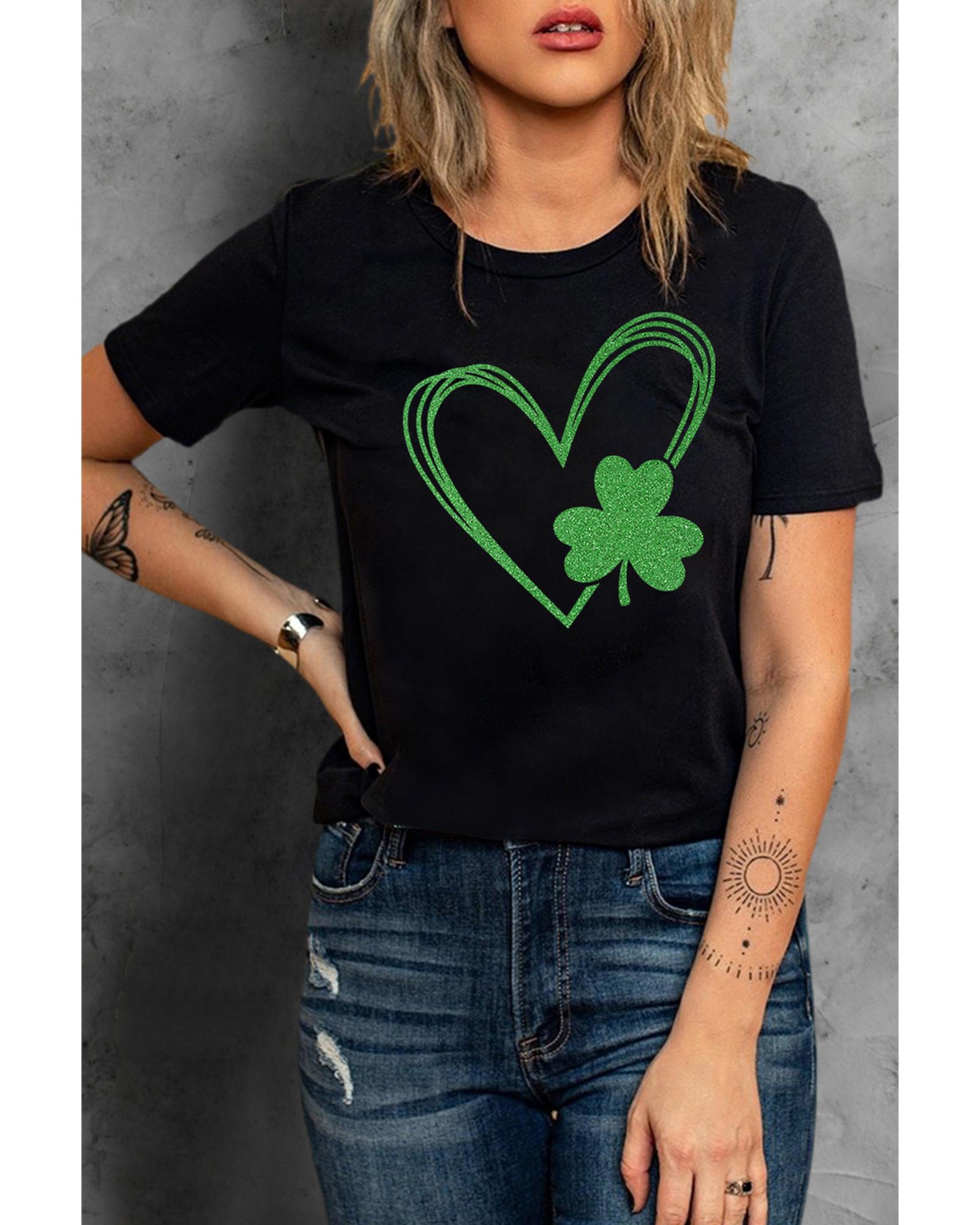 V539-AZEXDC25214370-2-2XL-202508271125-00 Azura Exchange Heart Print Short Sleeve Tee - 2XL - Image 1