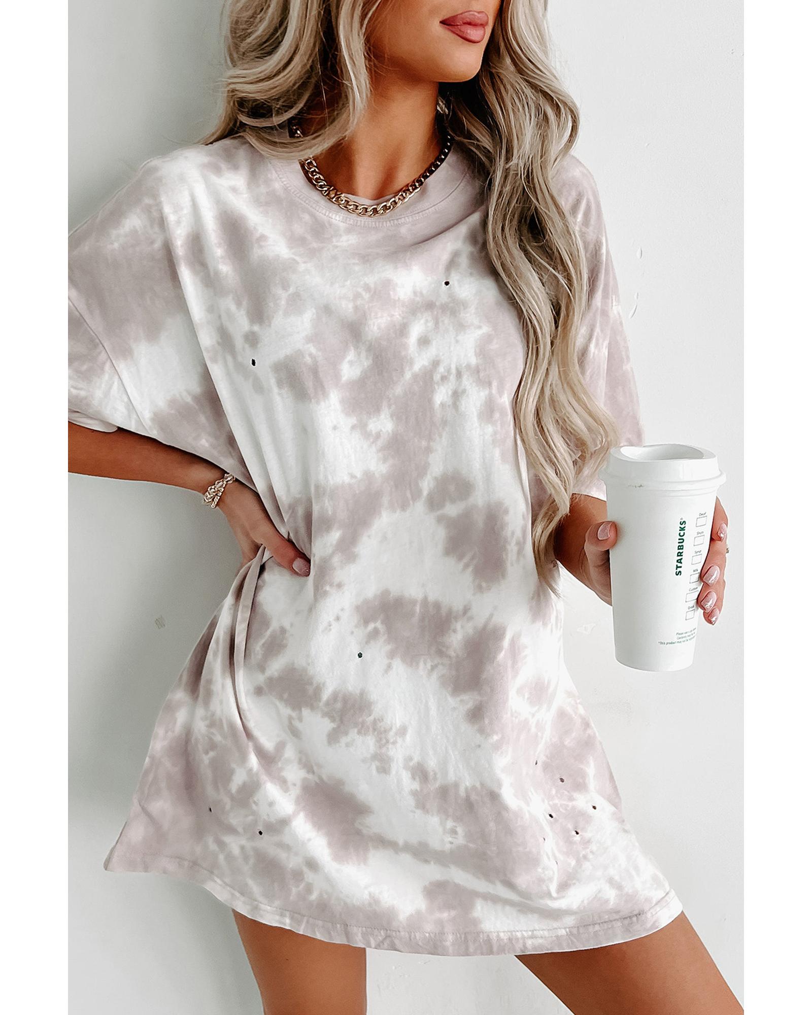 V539-AZEXDC25219420-1-L-202508262240-00 Azura Exchange Tie-dye Short Sleeve Top - L - Image 1