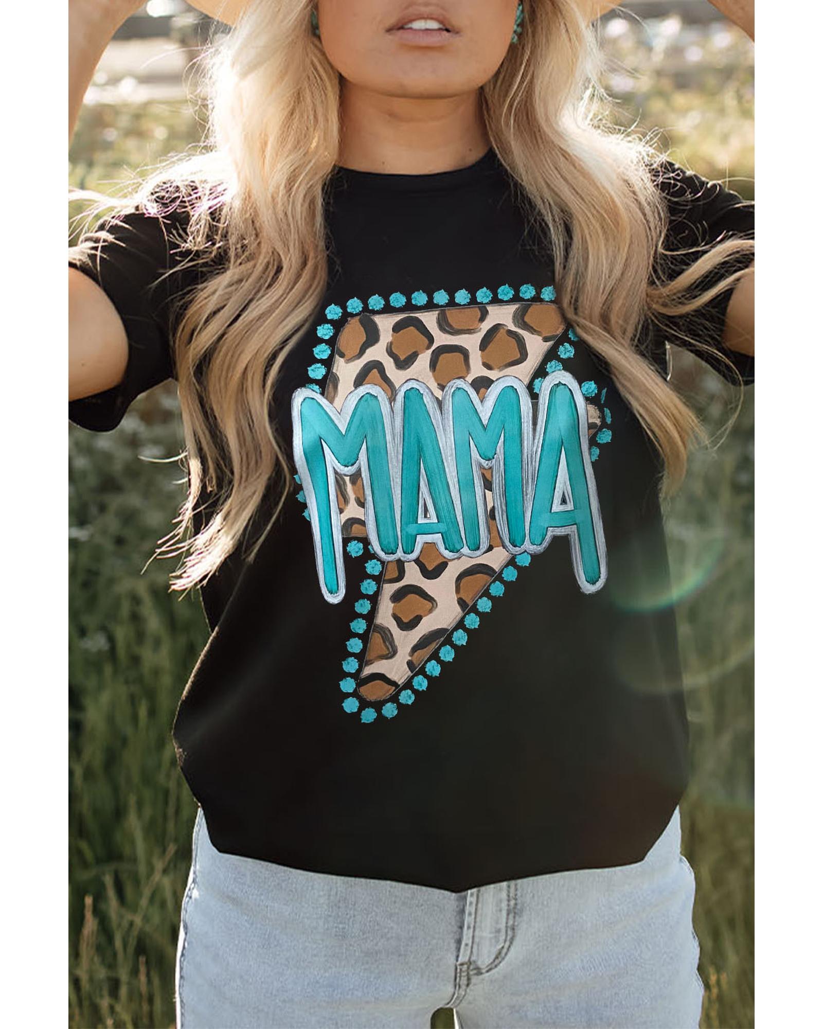 V539-AZEXDC25220000-2-S-165917-00 Azura Exchange MAMA Leopard Lightening Graphic Tee - S - Image 1
