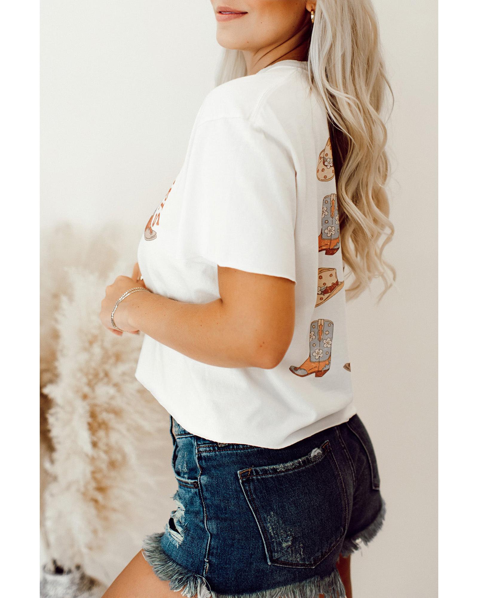 V539-AZEXDC25222748-1-L-202508252020-00 Azura Exchange Double-Side Cowboy Hat & Boots Graphic Tee - L - Image 1