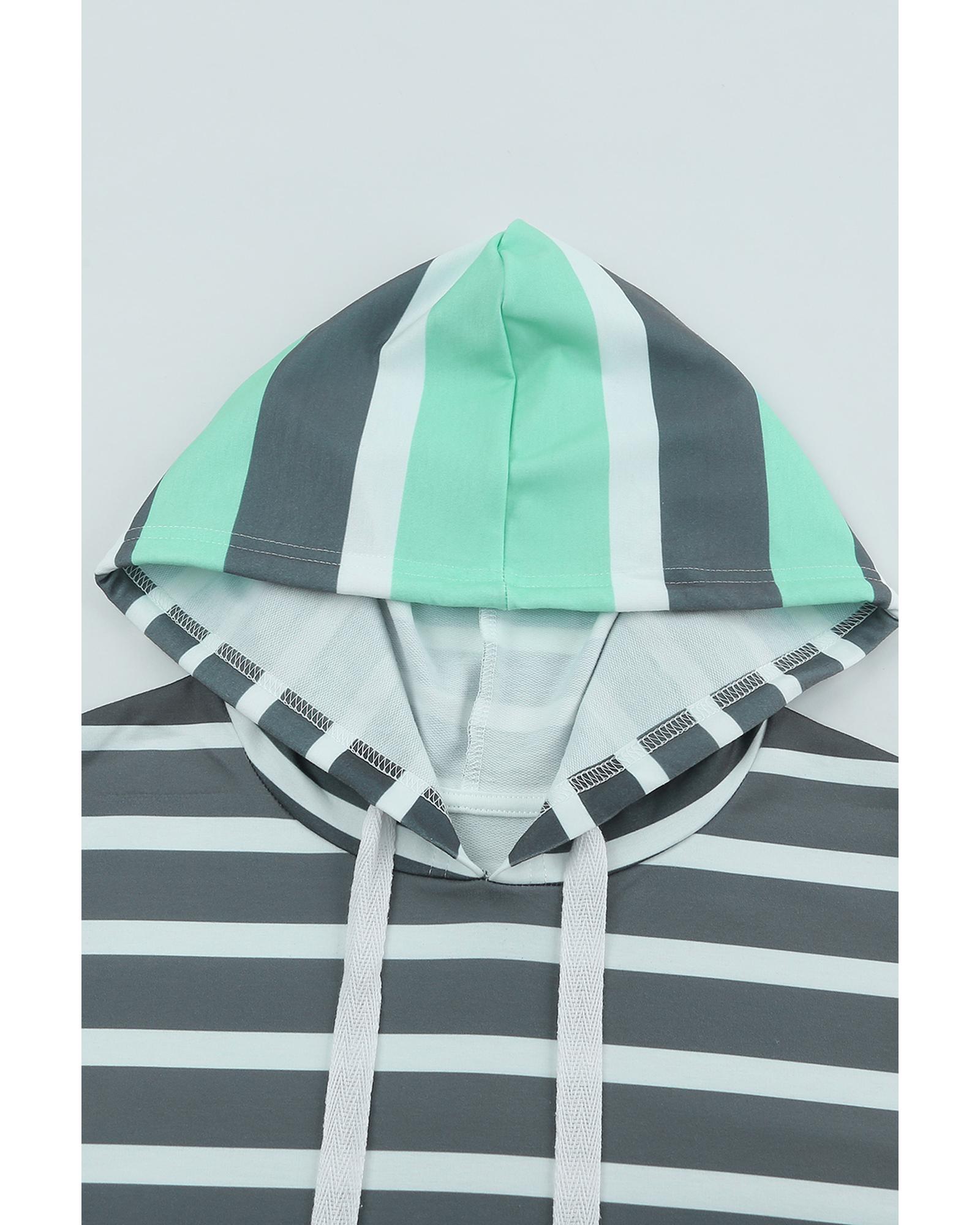 V539-AZEXDC25311952-9-L-202508251730-00 Azura Exchange Striped Drawstring Long Sleeve Hoodie - L - Image 1