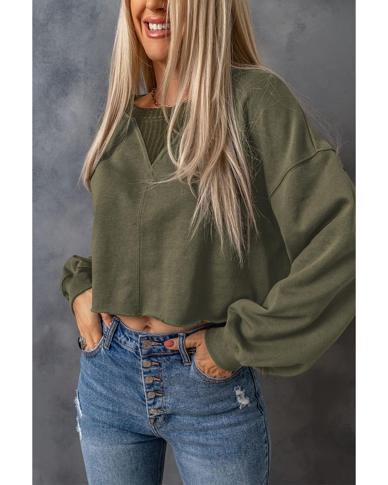 V539-AZEXDC25312436-9-XL-202508261055-00 Azura Exchange Cropped Drop Shoulder Sweatshirt - XL - Image 1