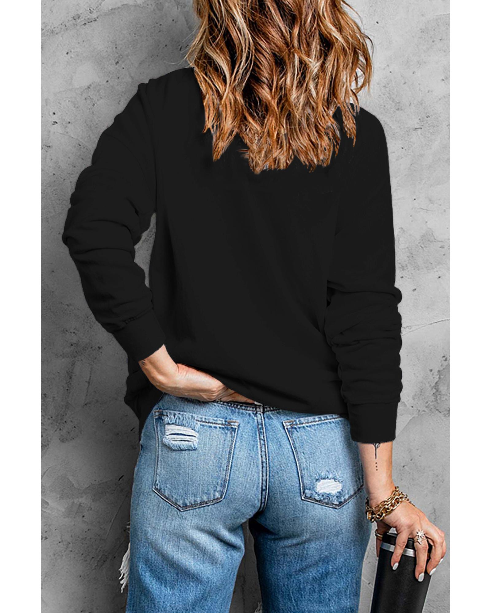 V539-AZEXDC25313158-2-S-202508251635-00 Azura Exchange Hey Boo Long Sleeve Pullover Sweatshirt - S - Image 1
