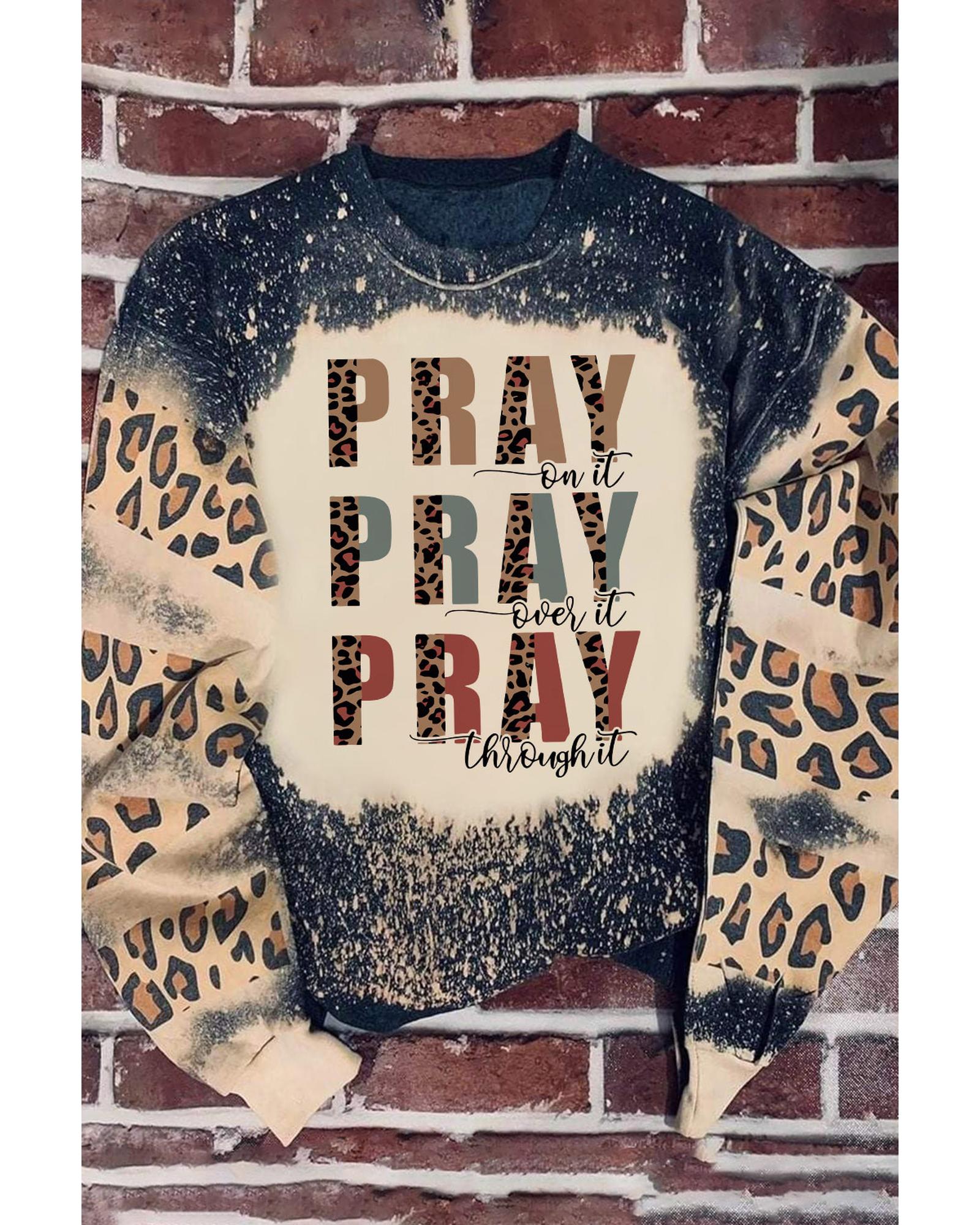 V539-AZEXDC25313534-2-S-165099-00 Azura Exchange Leopard Bleached Color Block Sweatshirt - S - Image 1