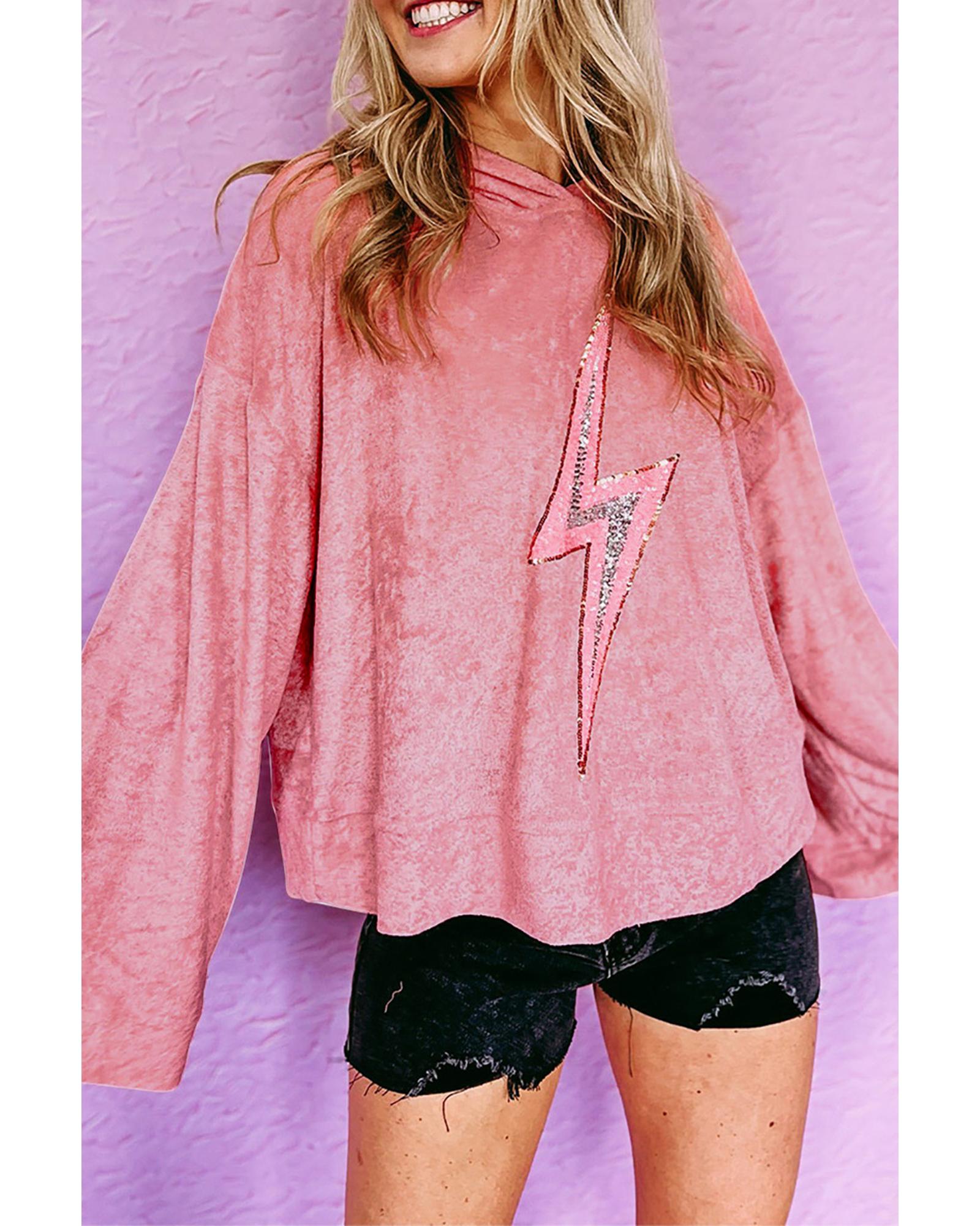 V539-AZEXDC25313968-10-S-202508290515-00 Azura Exchange Sequin Oversized Hoodie - S - Image 1