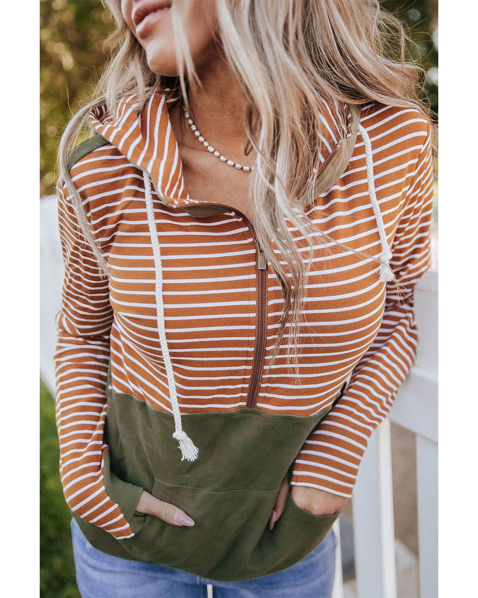 V539-AZEXDC25314699-14-S-202508290355-00 Azura Exchange Color Block Patchwork Thumbhole Sleeve Hoodie - S - Image 1