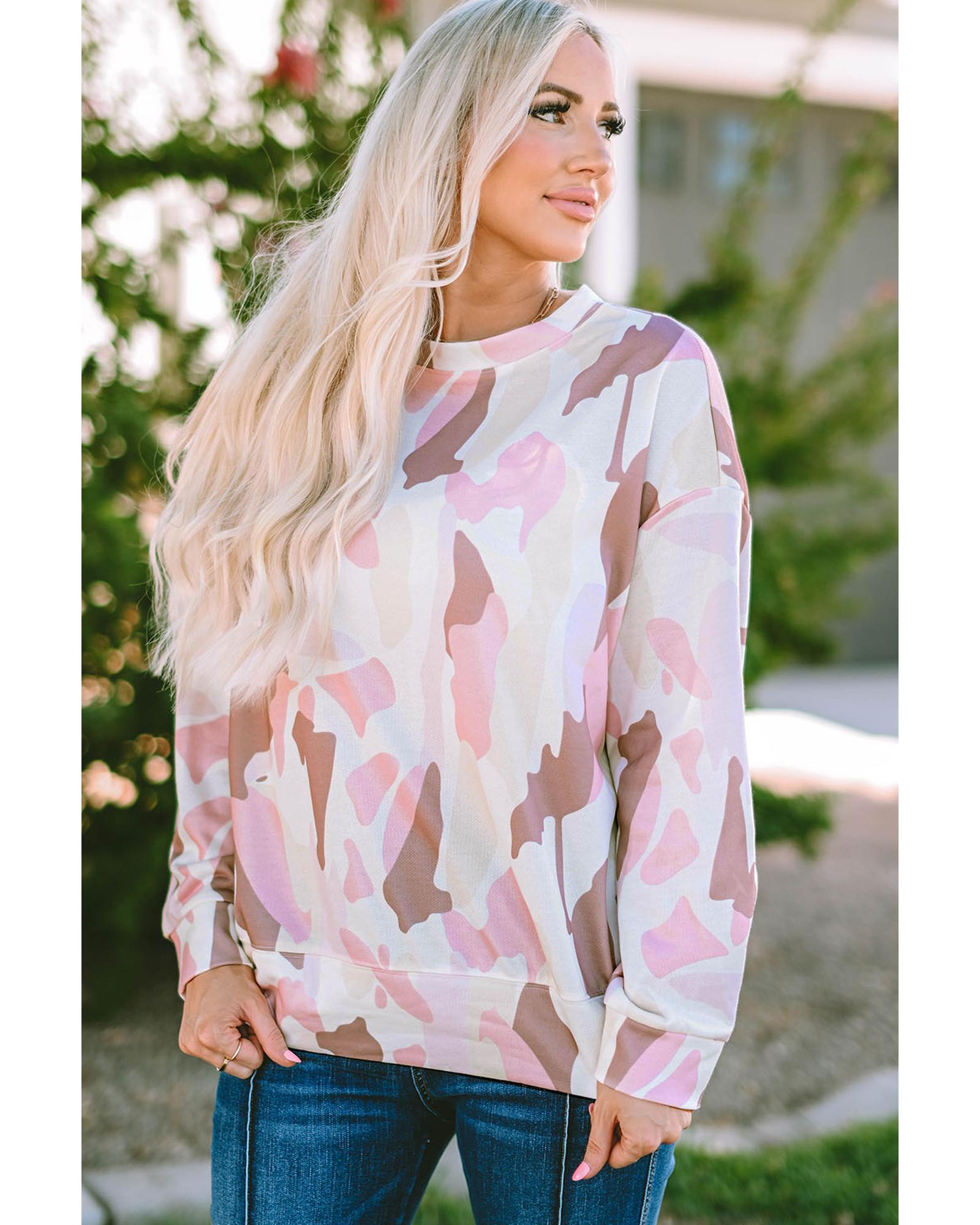 V539-AZEXDC25314717-10-L-202508261355-00 Azura Exchange Relaxed Geometric Print Crewneck Sweatshirt - L - Image 1