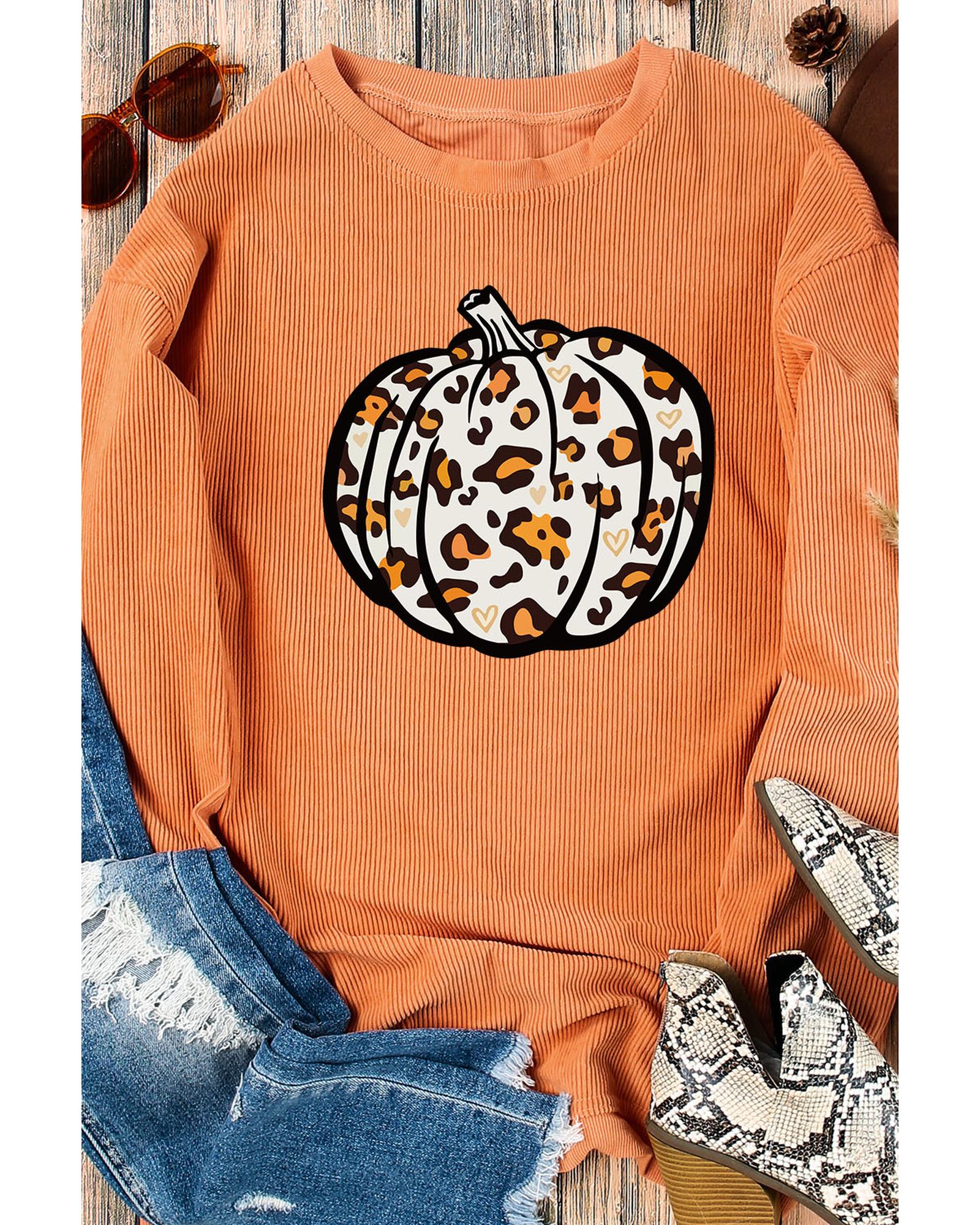 V539-AZEXDC25315151-2014-2XL-202508252000-00 Azura Exchange Leopard Graphic Corded Sweatshirt - 2XL - Image 1