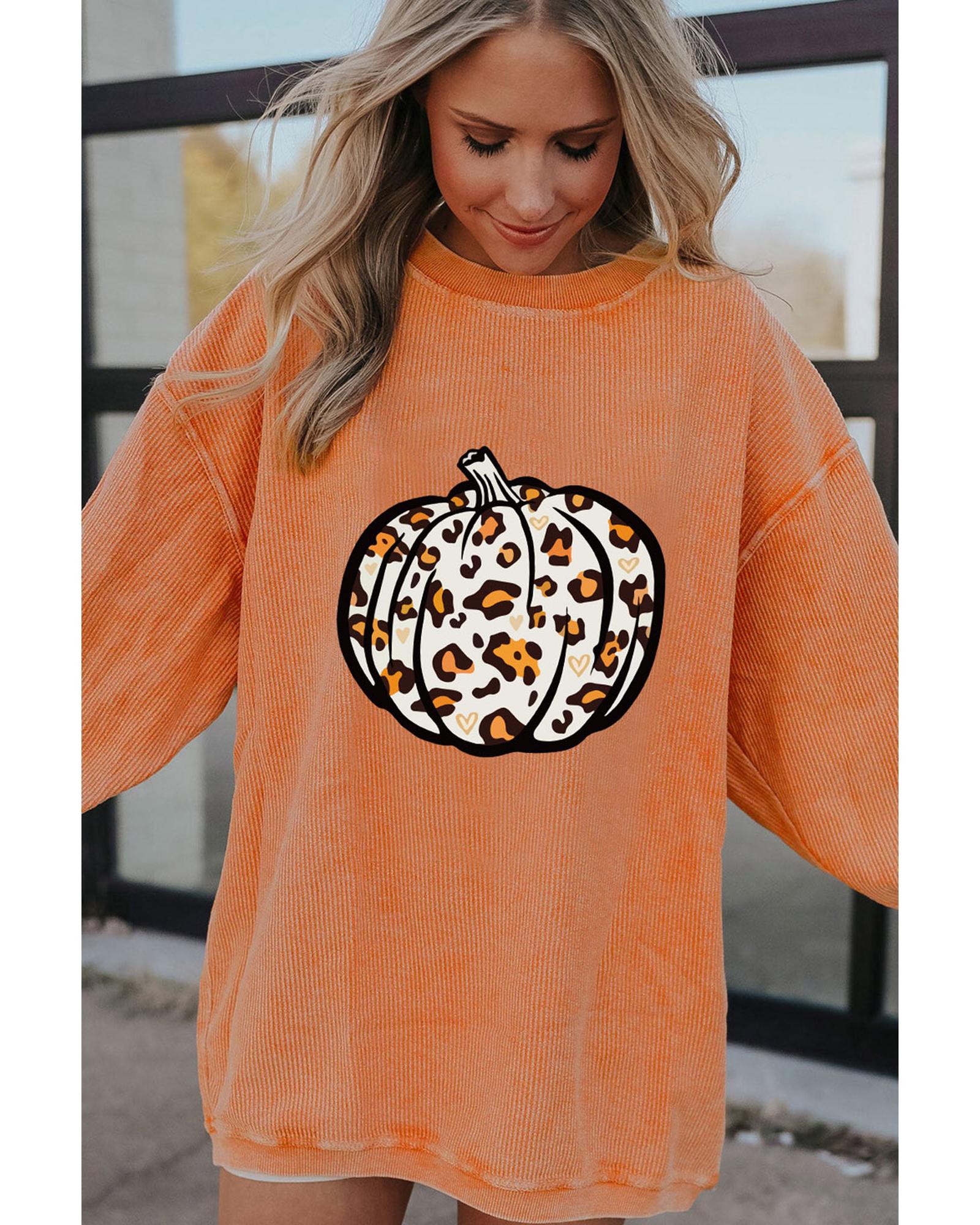 V539-AZEXDC25315151-2014-L-202508251830-00 Azura Exchange Leopard Graphic Corded Sweatshirt - L - Image 1