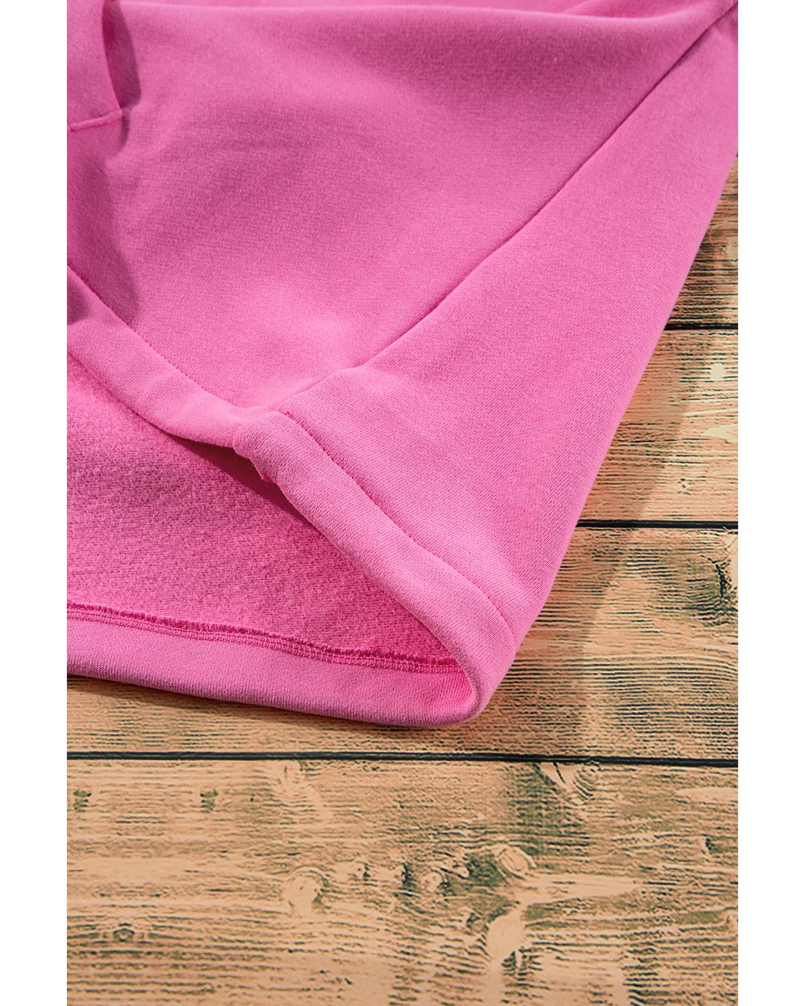 V539-AZEXDC25316626-P3010-2XL-202508291840-00 Bonbon Fleece Lined Half Zipper Kangaroo Pockets Loose Hoodie - 2XL - Image 1