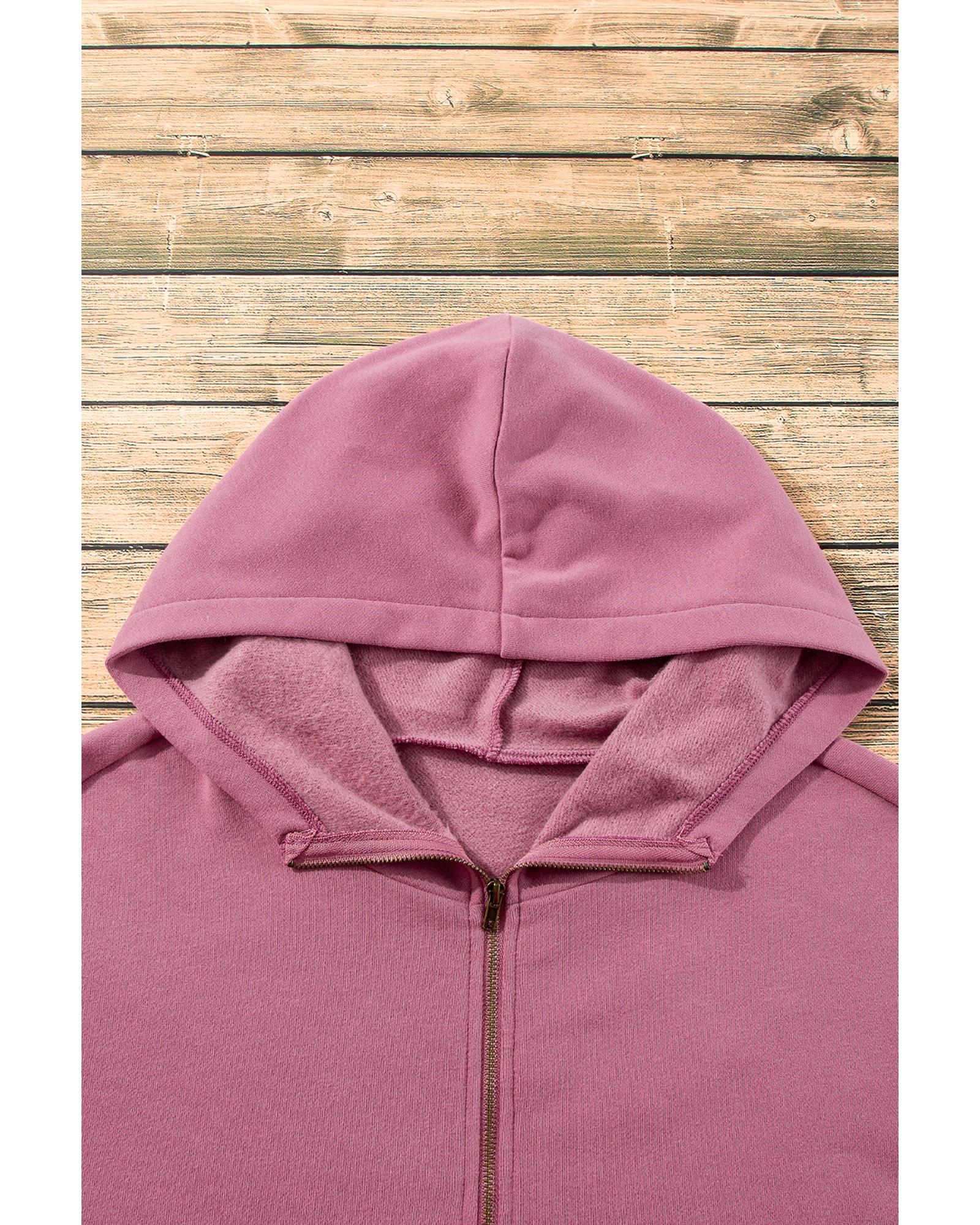 V539-AZEXDC25316626-P308-2XL-202506130630-00 Valerian Fleece Lined Half Zipper Kangaroo Pockets Loose Hoodie - 2XL - Image 1