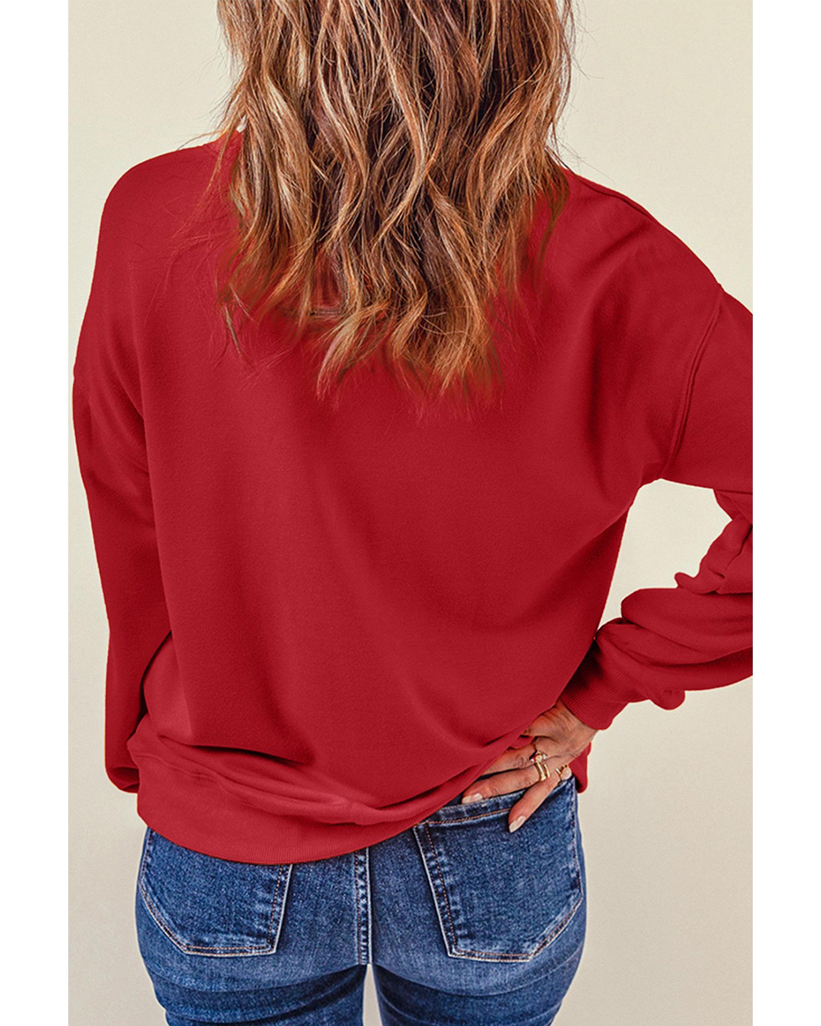V539-AZEXDC25317086-103-2XL-202508291850-00 Red Puff XOXO Print Valentines Heart Sweatshirt - 2XL - Image 1