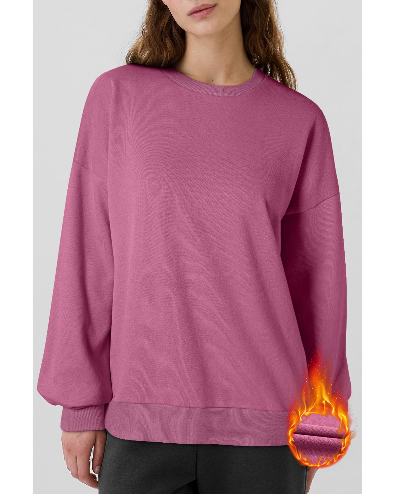 V539-AZEXDC25317234-P308-2XL-202508291555-00 Valerian Solid Fleece Lined Drop Shoulder High Low Sweatshirt - 2XL - Image 1