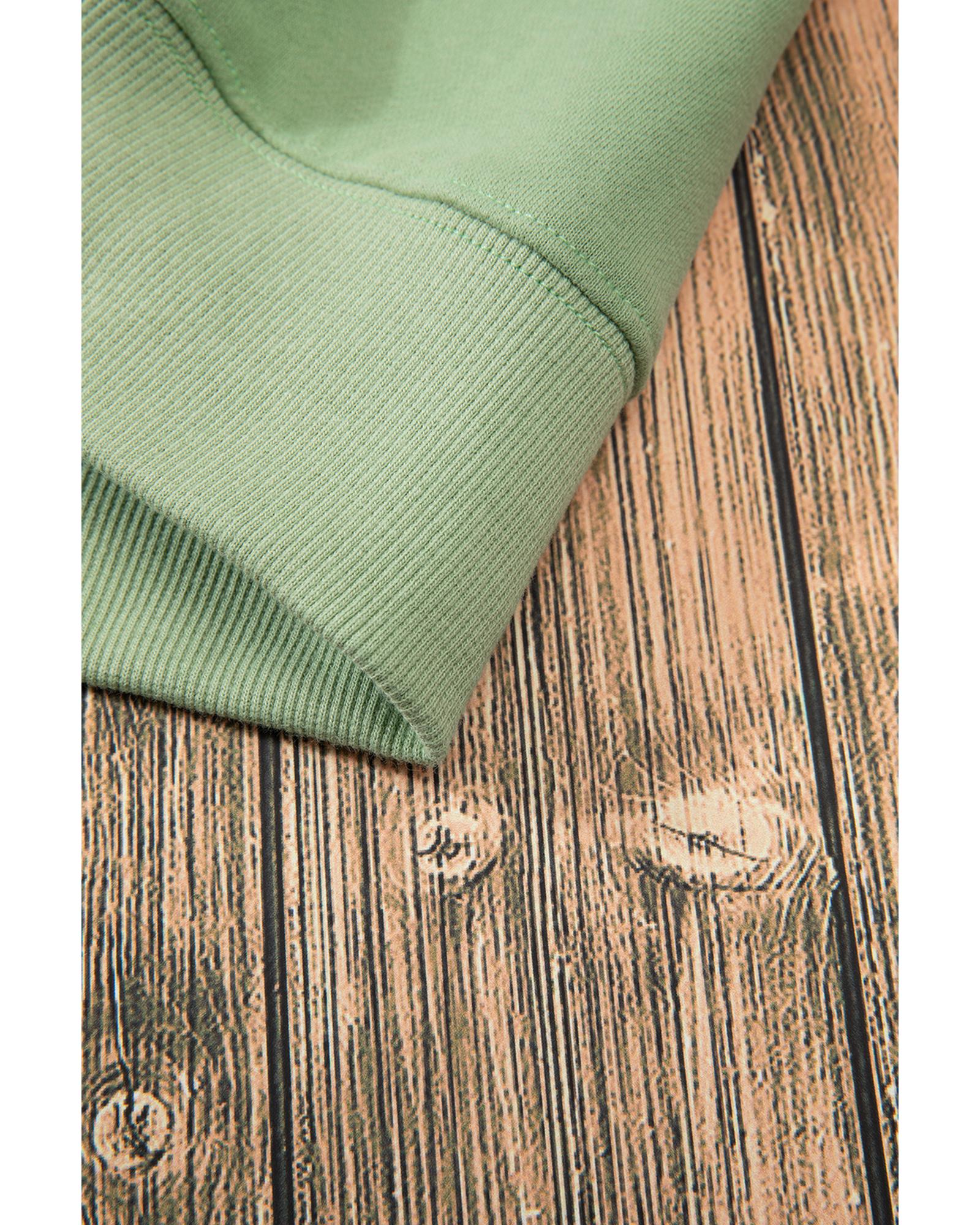 V539-AZEXDC25317289-P2809-L-202508272345-00 Smoke Green Solid Fleece Lined Drop Shoulder Terry Sweatshirt - L - Image 1