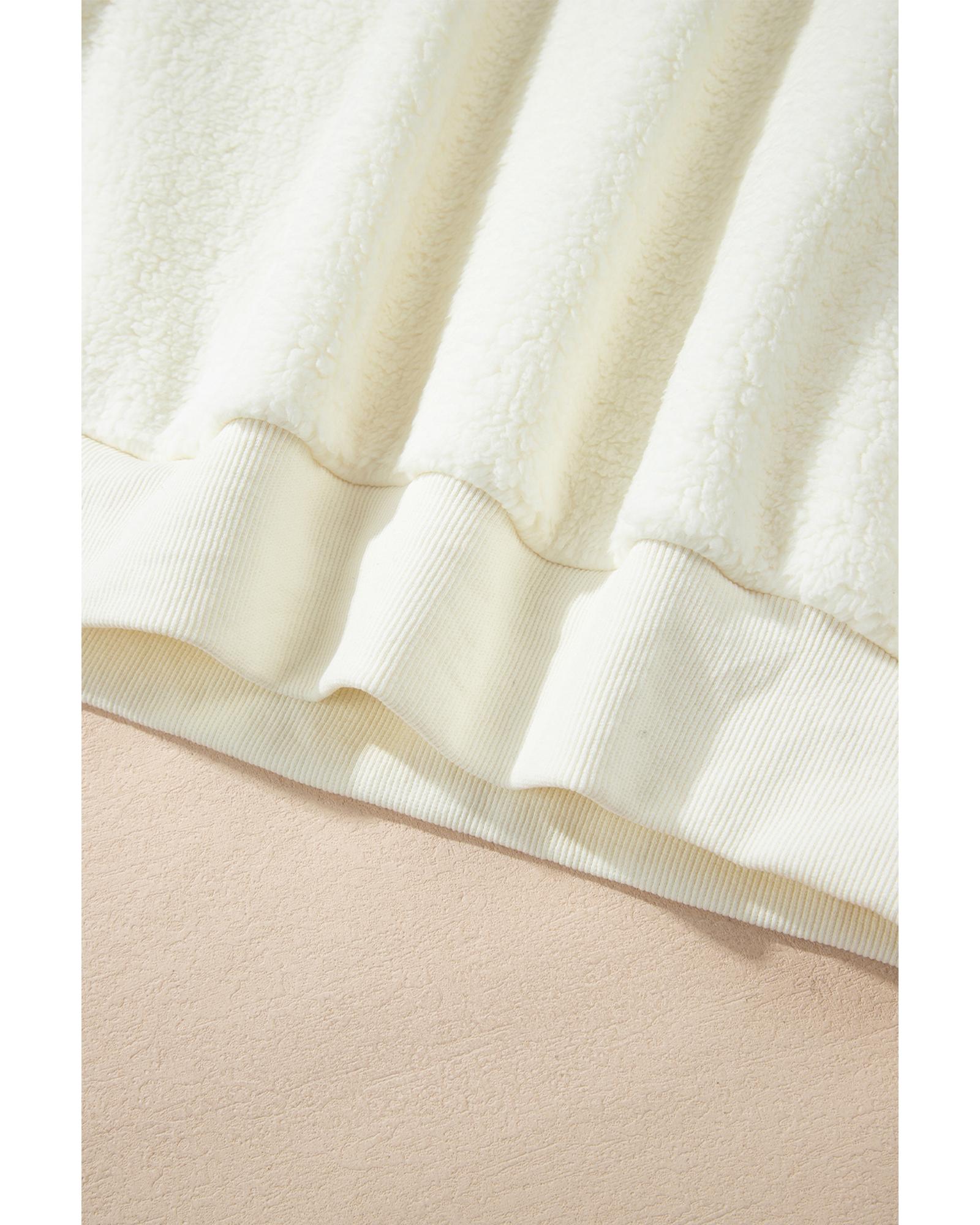 V539-AZEXDC25317511-P15-XL-202508292310-00 Beige Sherpa HOWDY Patched Pullover Sweatshirt - XL - Image 1